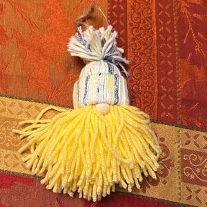 Handmade Yarn Gnome Ornament